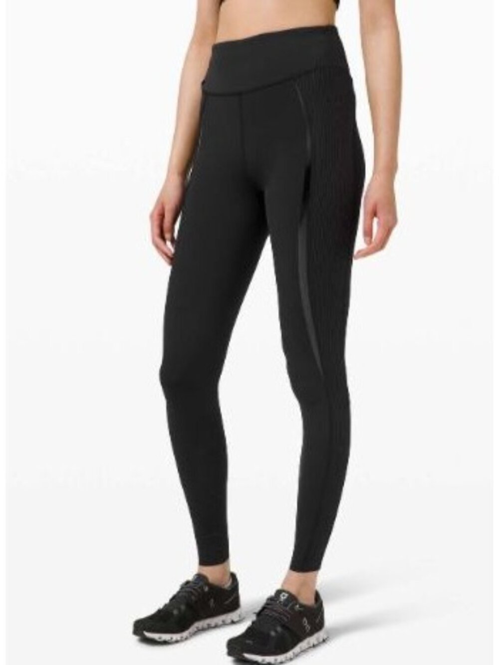Lululemon Gloss Trim Run Super High-Rise Tight 28" Black Size 4 Leggings
